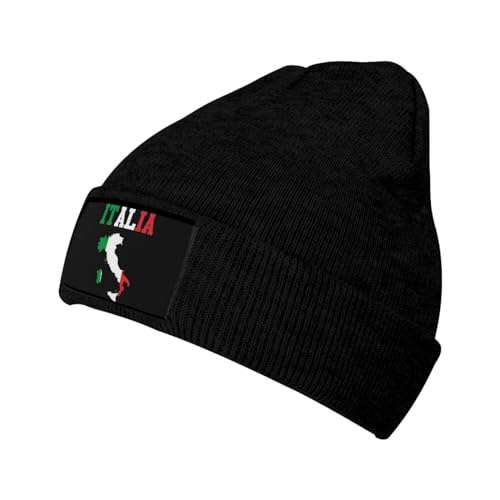 Italy Flag Knit Beanie Winter Ski Cap for Women Men