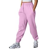 NetSetUK Plain Jogger Gym Sport Sweatpants Winters Joggers with Zipper Pockets and Elastic Waist Trousers for Jogging and Hip Hop Pants Baby Pink