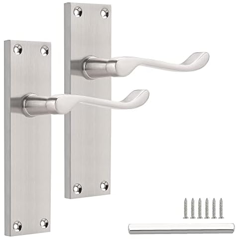 Probrico Brushed Nickel Victorian Door Handles Cover