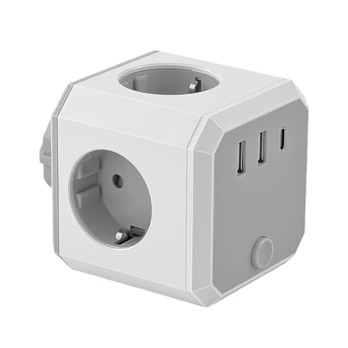 Tira de alimentación divisor de salida-Tapón de pared multi-outlet, tira de alimentación montada en pared con 3 puertos USB PROPIEDAD MULTERIOR PREGUNTA ESTACIÓN FAST DESPLETER D