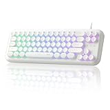 MageGee Typewriter Style 60 Percent Keyboard, Life Waterproof Gaming Keyboard with RGB Backlit Small Compact Portable 60% Keyboards (Milky White)