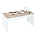 Mesa de Centro Elevable Modelo Zenit, Mesita Mueble Salon Comedor, Blanco Artik...