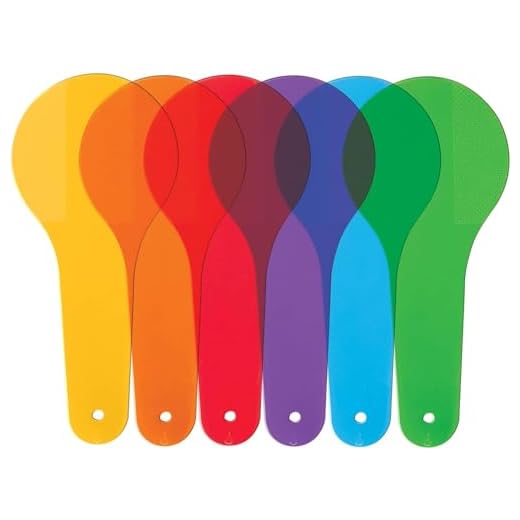 6Pcs Color Paddles, Transparent Color Paddles, Color Learning, Optics Color Filter Plate Montessori Educational Science Educational Painting Color Drawing Cognition Science Education,Color Science