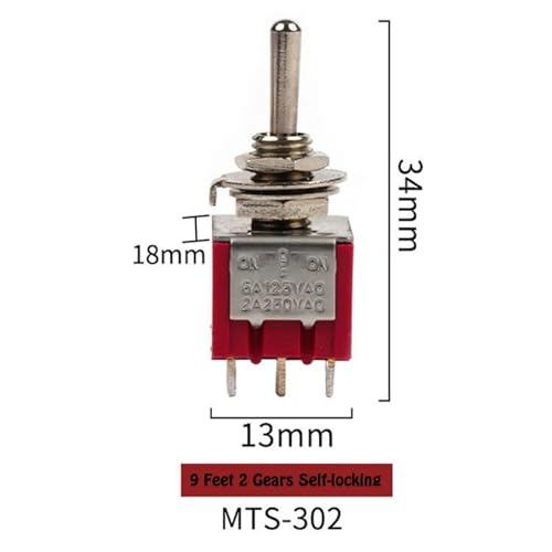 Mini interrupteur SPDT MTS-103 avec levier métallique robuste 6A