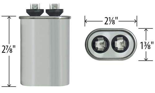 100600-03 - 7.5 uf MFD 370 Volt VAC - Lennox Oval Run Capacitor