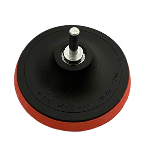 Preisvergleich Produktbild Megaprom Ø125mm Polierteller mit Klett / Polierpad / Schleifteller / Polierscheibe / Schleifaufsatz inkl. Spanndorn / Polieraufsatz für Bohrmaschine und Winkelschleifer
