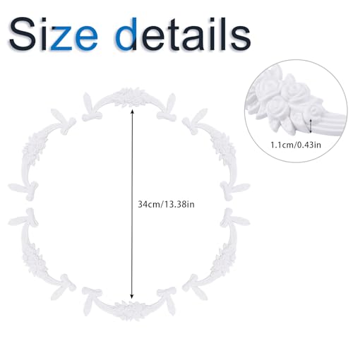 Image of INCREWAY 6Pcs Decorative Rose and Bow Wall Sticker,PVC Wall Decoration Sticker for Light Area, Adhesive Wall Ornament for Indoor Home Decor