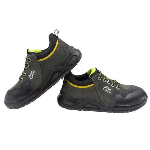 Image of Allen Cooper Safety Shoe ACL 1693 | Triple Density PU Sole with Popcorn Technology, Suede Leather Upper, 200J Steel Toe Cap, Sporty Sneaker | Size 08 UK /INDIA