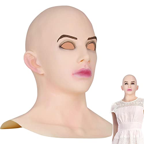 itrimaka látex Halloween | Máscara látex calva femenina realista - Cubierta cara Halloween Visible Latex Headgear Head Cover Novedad Disfr Party Prop