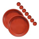 HOODANCOS 10 Piezas Bandejas Plásticas Redondas para Plantas Soporte Resistente para Macetas Bandejas Antigoteo Duraderas para Jardín Interior y Exterior Protección contra Derrames y