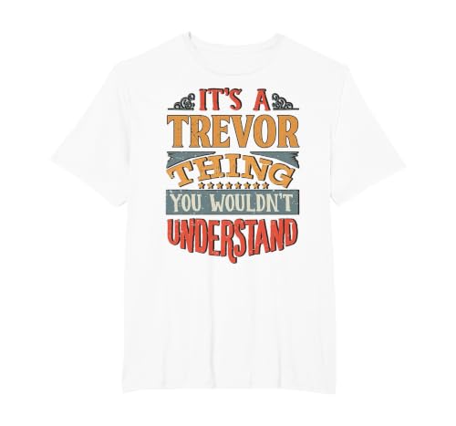 Trevor Name T-Shirt, Men's Big and Tall, White, 4X Tall