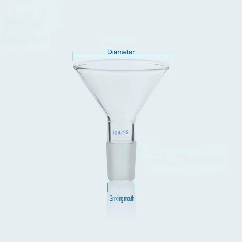 Embudo cónico de vidrio de borosilicato (50 mm a 150 mm) con boca esmerilada estándar for experimentos de laboratorio (1 unidad)(100mm joint No.19)
