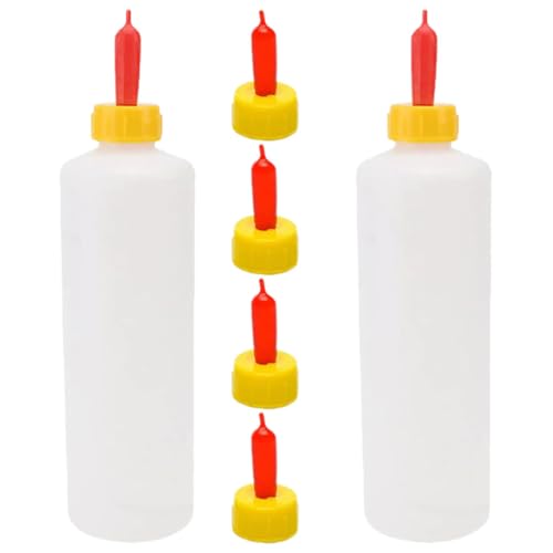 Abaodam 2 Juegos Botellas de Alimentación para Animales de Biberones para Corderos y Cabras Contenedores de Leche para Incluye Tetinas Prácticos y Livianos