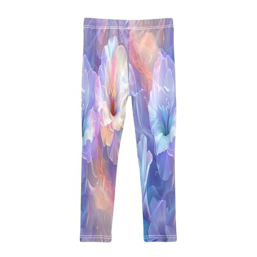 Toddler Girls Leggings Printed Yoga Pants Leggings Beautiful Blue Purple Floral for Kids2