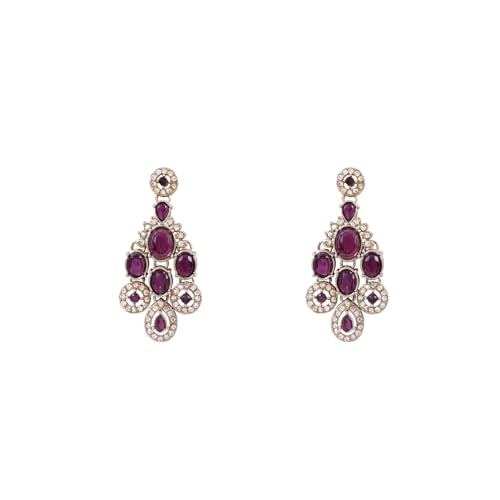 Image of I Jewels Traditional Teardrop Design & Stone Necklace Jewellery With Earrings & Maang Tikka Set for Women (IJ414)