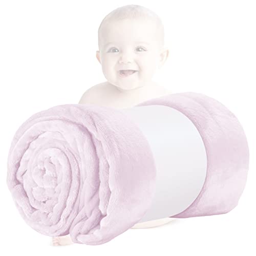 HUIEYE Plaid Couverture, Couverture en Microfibre, Couverture Bebe in Flanelle, Plaid Polaire Enfants,100% Polyester,Super Doux Confort, 70x100cm pour Canapé Ou Lit, Se ProtéGer du Froid(Rose Clair) Cover