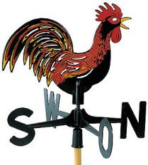 DR.FRIEDRICHS 449500 Wetterhahn Kunststoff bunt mit Metallbuchse, Wetterfahne Hahn