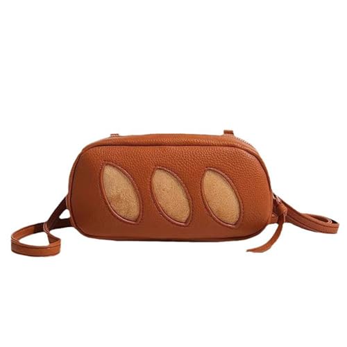 Plush Toast Loaf Bread Crossbody Purse, Leather Cute Food Baguette
