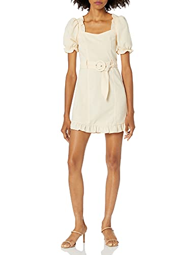 Amazon.com: KENDALL + KYLIE Women's Puff Sleeve Mini Dress with Waist Belt,  Vanilla Bean, 12-14 : Clothing, Shoes & Jewelry