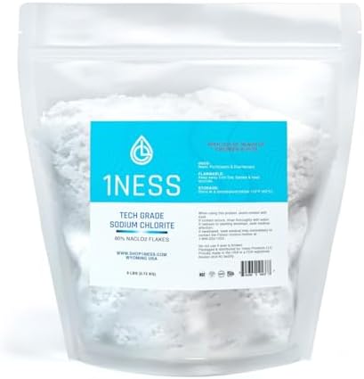 1ness Tech Grade Sodium Chlorite 80% Flakes - Pure & Natural | (6 LBS)
