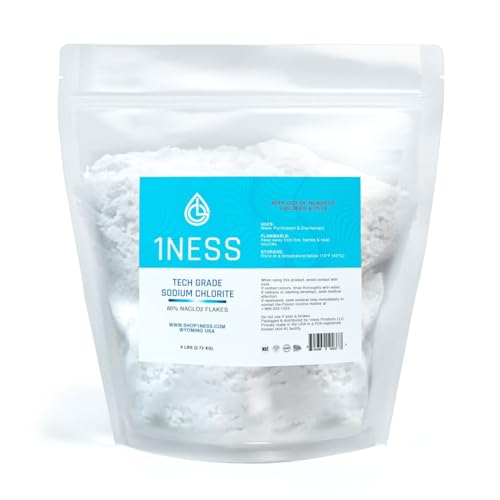 1ness Tech Grade Sodium Chlorite 80% Flakes - Pure & Natural | (6 LBS)