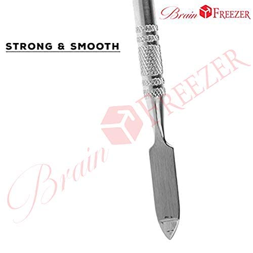 Image of Brain Freezer Shiny Makeup Palette with Stainless Steel Round Shape Spatula, 100 g (Heart Silver)