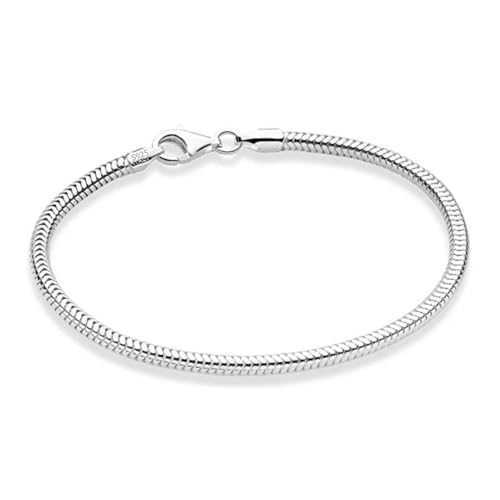 Adabele 1pc Authentic Sterling Silver 3mm Snake Chain Bracelet 6.5