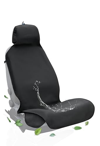 AUTHENTICS Chill-Light 軽量 薄型 軽/普通車 シートカバー 防水 抗菌 消臭 蒸れない 夏快適 簡単 脱着 汎用 洗える 頻繁脱着向け アウトドア ドライブ用 (ブラック)