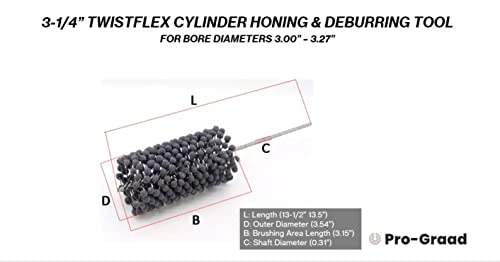 Image of 3-1 /4 inch 240 Grit Silicon Carbide TwistFlex Cylinder Hone for 3 inch- 3.27 inch Bores | Flexible cylinder hone for honing, deburring and cross-hatch finishing on steel, stainless, cast iron and ferrous metals