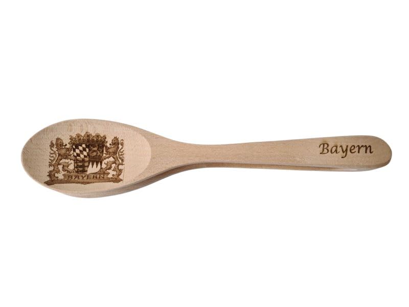 MUSIKLÖFFEL – Handgefertigt aus Klangholz, 28 cm – Das Original Rhythmusinstrument für Volksmusik – Leicht spielbar – Große Ausführung – Mit Brandmotiv „Bayern“ – Zusammenhängend