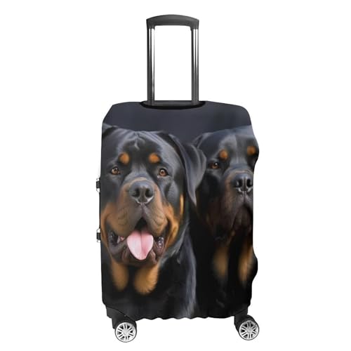 Rottweiler Wallpaper Luggage Cover, Washable Elastic Suitcase Cover Protector Fit 18-32 Inch Luggage4