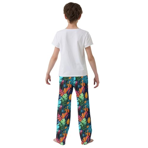 Pajama Pants Flower Tropical Palm Leaves PJ Bottoms Sleepwear Lounge Sleep Pant with Pockets3