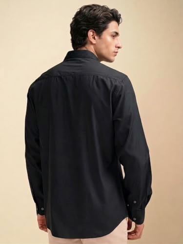 Image of Cozytton Men's Pure Cotton Solid Stylish Casual & Formal Wear Shirt | Stylish Regular Fit Full Sleeve Comfortable Office Party Trendy Shirt - Multi Color