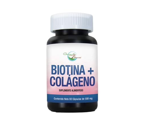 Biotina y Colágeno 100% Natural - Suplemento Vitamínico Antienvejecimiento para Pelo Piel Uñas - Vitaminas para Cabello - 60 Cápsulas- green house