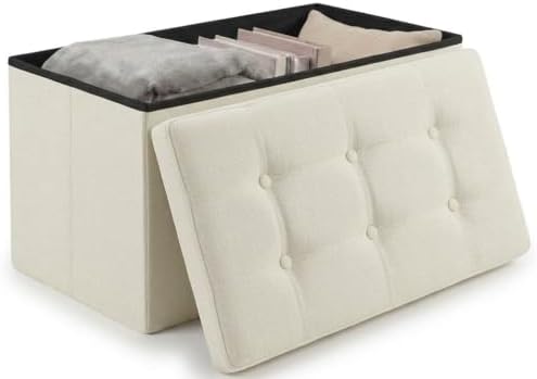 edihome, Foldable Storage Pouffe, (38 x 76 x 38 cm), Baul Ottoman...