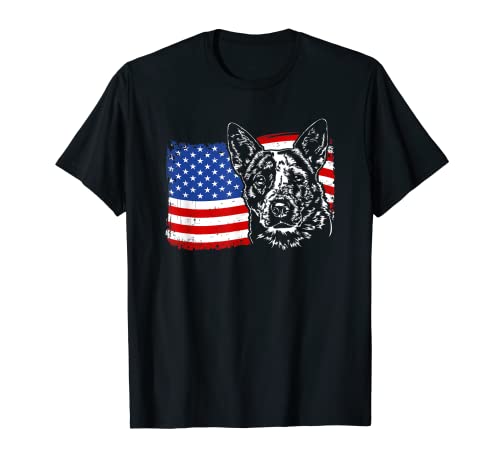 Orgulloso perro de ganado australiano, bandera americana, regalo patriótico Camiseta