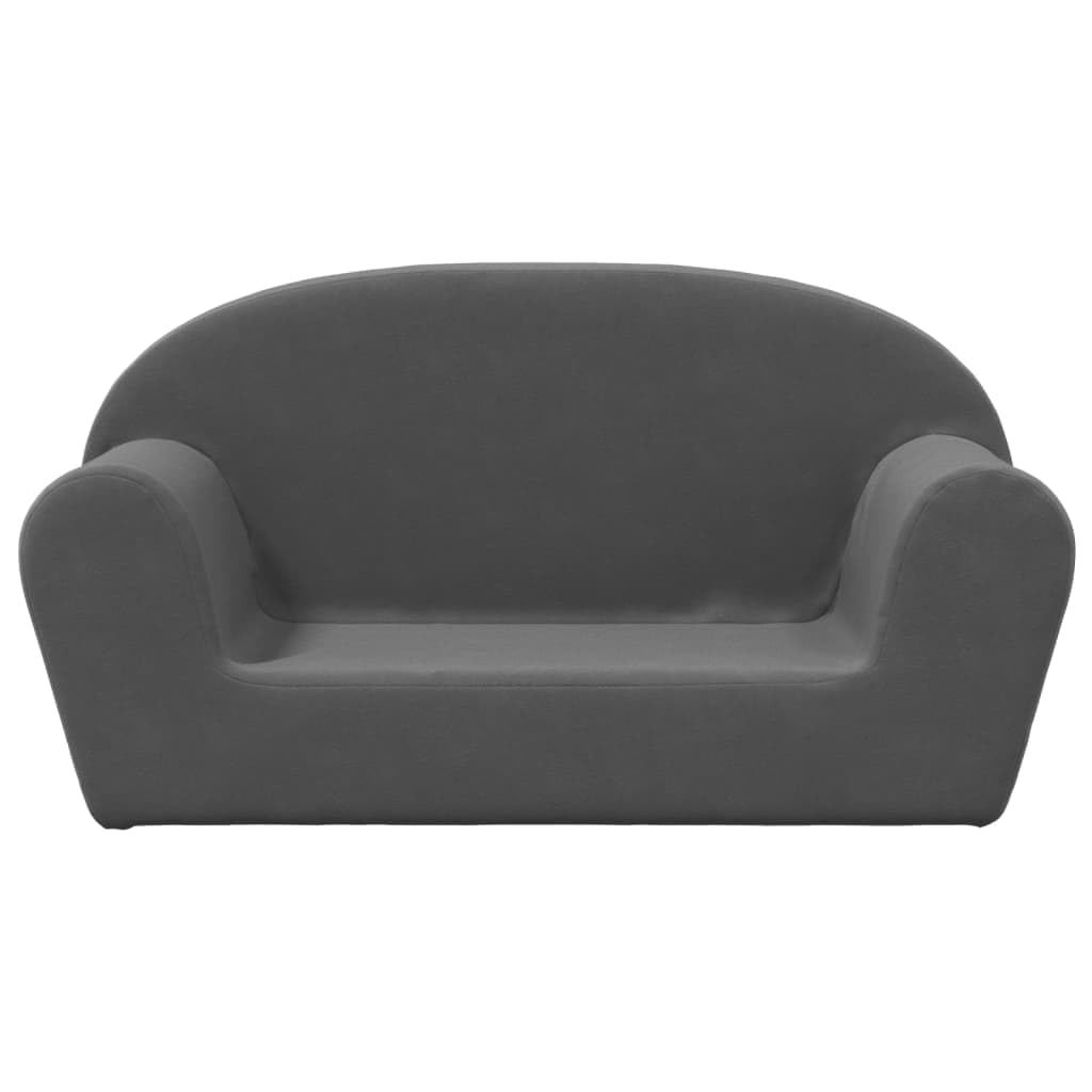 vidaXL Canapé pour Enfants 2 Places, Mini-canapé avec Housse Amovible, Canapé pour Tout-Petits, Meuble de Chambre d'enfant, Anthracite Peluche Douce
