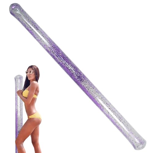Heidouse Nouilles de Piscine, 58 Pouces en PVC PVC Portable Lisage Paillettes gonflables Nouilles de Piscine pour la Natation, la Plage, Les flottants, la fête, Le Violet