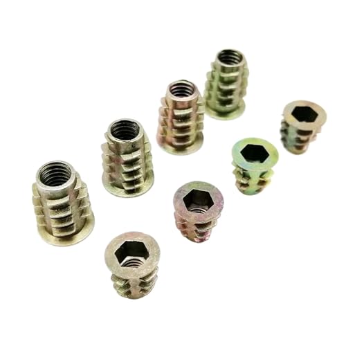 10個 M4 M5 M6 M8 M10 スレッドアレン六角六角ソケットヘッド木製家具キャビネットベッド埋め込みインサートナット Eナット長さ=8-25mm QAICHFKS(M5x10)