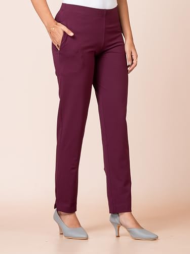 Image of Ruby Cotton Lyrcra Blend Copper Collection Straight Pants | Perfect Blend of Style and Comfort | Professional and Casual Wear #1