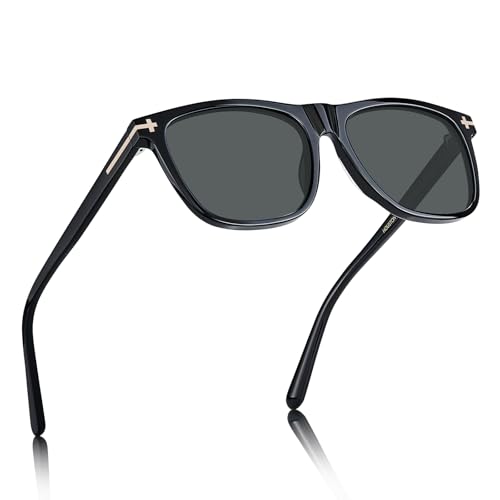 AVAWAY Square Polarized Sunglasses for Men UV400 Protection, Acetate Fashion Driving Outdoor Sport Glasses AV6112