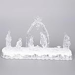 32cm Christmas Pre-Lit LED Musical Nativity Scene Acrylic Sculpture Battery Operated Light Up Xmas Tabletop Home Decorations
