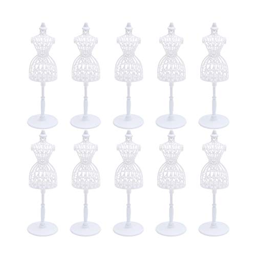 Supvox 10Pcs Doll Dress Form Mini Mannequin Stand Dress Form Cloth Gown Clothing Clothes Gown Display Mini Mannequin Model Stand For Doll Display Holder Toy #TOP23