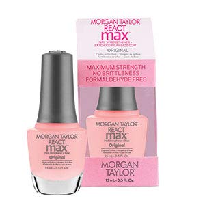 Morgan Taylor Nail Lacquer Reactmax Original Nail Strengthener And Extended Wear Base Coat, Base Coat For Nails, Long Lasting Nail Polish, Strengthening Base Coat, 0.5 Oz. #TOP19