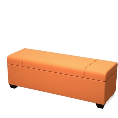 Banco otomano extra largo de piel sintética con tapa con bisagras para dormitorio y sala de estar (60 x 40 x 40 cm)