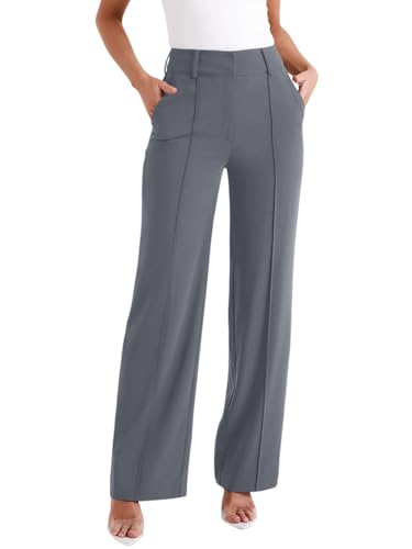 NIMIN High Waisted Work Pants for Women Wide Leg Dressy Pants Business Casual Trousers 2025 Summer Slacks with Pockets