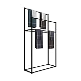ASerZenith Portasciugamani da Terra, Portasciugamani da Bagno con 4 Barre Portasciugamani, Portasciugamani in Metallo, Porta Asciugamani da Bagno E Porta Accessori, Oro, 7（Black-65Cm/26Inch）