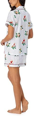 BedHead - Short Sleeve Shorty PJ Set - Nightcap - X Large White - Image 3