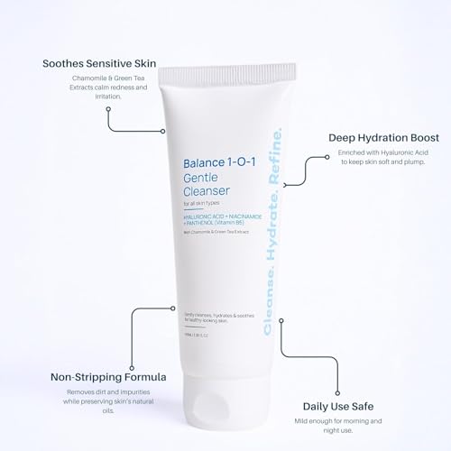 Image of Balance 1-O-1 Gentle Hydrating Face Cleanser with Niacinamide & Hyaluronic Acid | Deep Cleansing Face Wash for Soft & Healthy Skin | 100ml