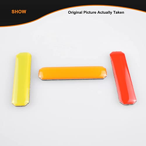 Image of Boigoo 3-Color Stripe Grille Emblem Badge Sticker Yellow /Orange /Red